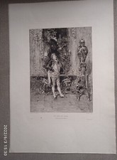 gravure eau-forte le vase de Chine par Fortuny gravée par Ch. Waltner L'Art 1875