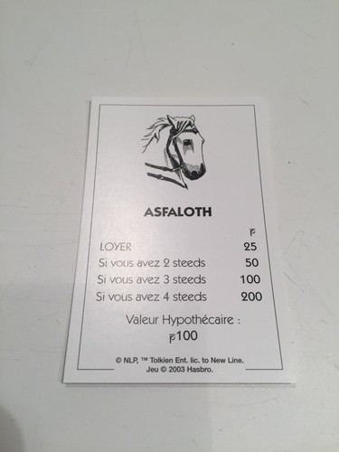 Carte asfaloth pièce - asfaloth,
