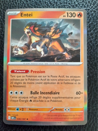 Carte pokémon holo entei - pokémon,