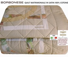 Couette Couvre-Lit Courtepointe BORBONESE Satin 100% Coton Cm. 270 x 270, 100 Gr