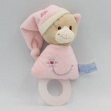 Doudou hochet chat rose