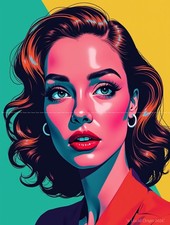Affiche A4 Femme Pop Art Chic