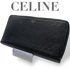 Portefeuille long CELINE avec fermeture éclair ronde noire