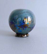 BIOT- Robert PIERINI bougeoir en verre teinté , inclusions , décor abstrait