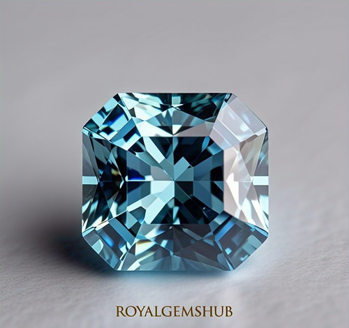 Diamant bleu taillé - coussin, 1