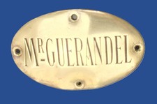 VINTAGE : plaque de nom ovale