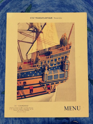 Menu paquebot bretagne - "bretagne", ♦