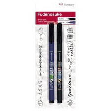 [WS-BHS-2P] TOMBOW Feutre Dessin et Calligraphie Pointe Brush Fudenosuke Pack...