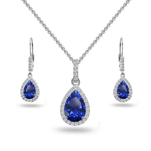 Larme synthétique saphir - saphir, bleu