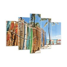 Impression sur Verre 150x100cm Tableaux Image Photo Planche Surf Plage