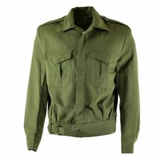 Authentic Grecque Armée Veste Ike En Laine Gabardine Militaire Kaki