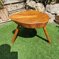 Tabouret Tripode Brutalist N*2 Bois Chêne Massif, Années 60-70 Chaise Table Déco