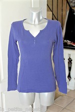 joli pull coton bleu col