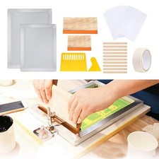 Kit de Sérigraphie T-Shirt DIY Écran Presse Imprimante, Cadre/Raclette