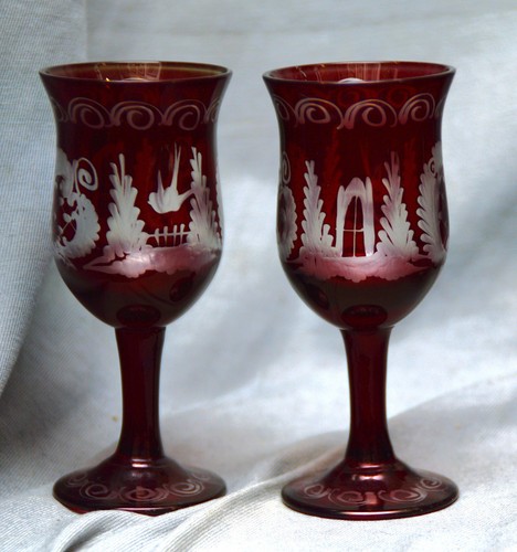 Paire verres liqueur - verres, à
