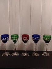 5 Verres A Eau Ou Vin Rouge Colore Couleur Baccarat Saint Louis Bohème ?