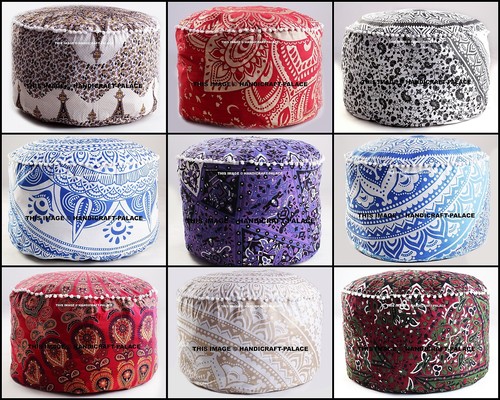 Lot pouf ottomane mandala - 5,