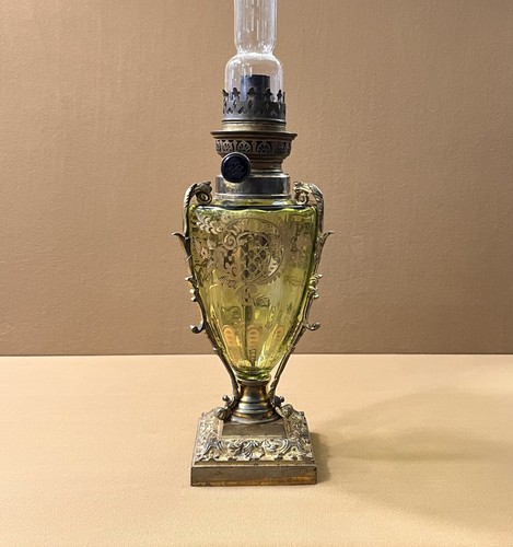 Old bronze kerosene lamp - bronze,