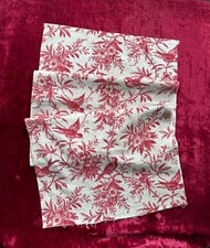 Tissu Coton Imprimé XIXeme Oiseaux Fleurs Rouge