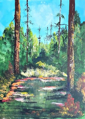 Peinture couteau œuvre - au,