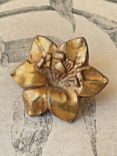 Grand bouton métal doré - grand,