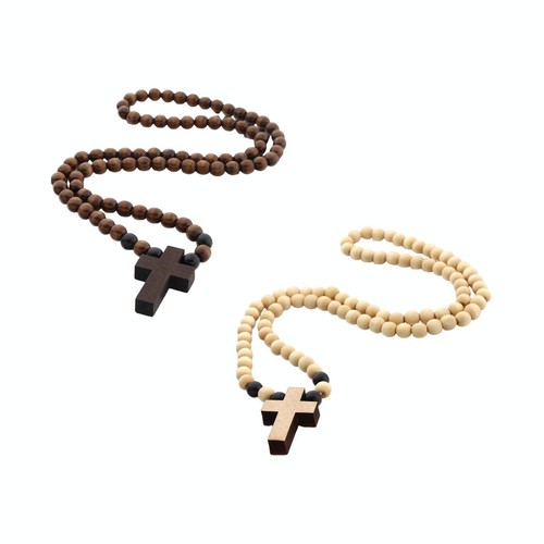 Collier perles bois - collier,