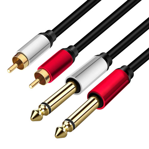 To 2rca cable dual - 6.35,