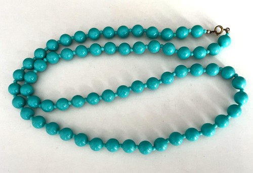 Collier vintage bleu turquoise - collier,