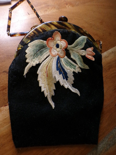 Sac ancien feutrine noire - ancien, en