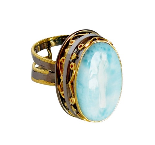 Bague cocktail larimar pierre - bague,