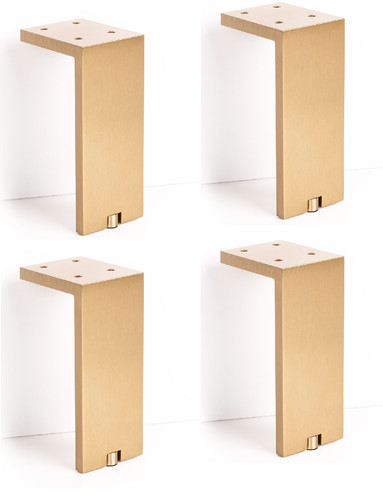 Pied meuble laiton or - 4x,
