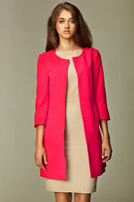 Veste longue femme - NIFE Z04 - ouverte sans boutons - Rose Taille 36
