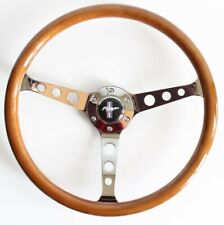 Volant compatible avec FORD MUSTANG Vintage Wood Chrome Classic No Hub Adapter