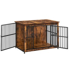 Meuble cage pour chien table d’appoint niche moderne pour chiens jusqu’à 32 kg