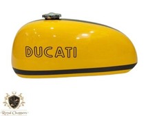 CONVIENT POUR RÉSERVOIR ESSENCE DUCATI 450 RT 450 R/T ACIER JAUNE ET NOIR