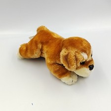 Peluche chien marron beige