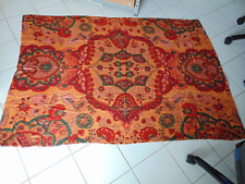 Foulard Paréo matière douce et naturelle rouge orange vert motifs Fleurs mandala