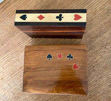 Boites cartes à jouer anciennes vintage bois B/TBE