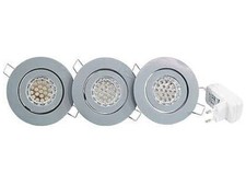 3 Spots gris encastrables - 19 LED bleues - Eurolite