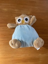 Doudou Peluche Boule My Teddy Hibou Chouette Beige Marron Bleu Grelot Bec Jaune