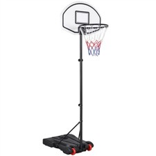 Panier de Basket sur Pied Mobile Hauteur Réglable 196-251 cm 5 Niveaux Noir