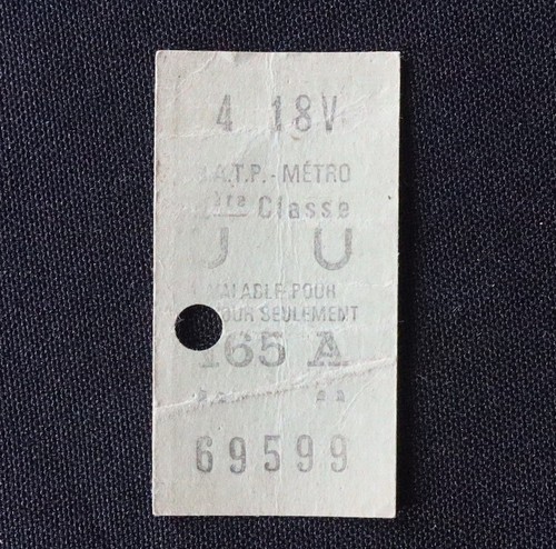 Ancien ticket paris métro - ancien,