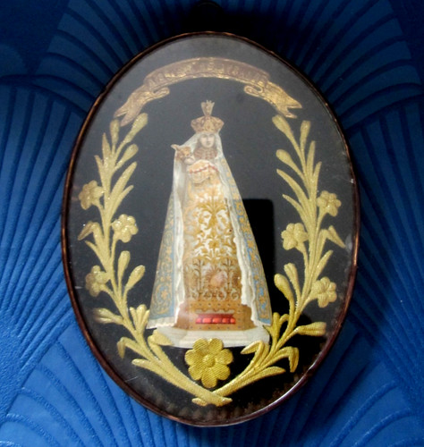 Ancien reliquaire sous - ancien, verre