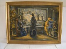 Signée Verner datée 81, étonnante scène animée d intérieur, huile sur panneau