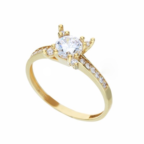 Bague solitaire jaune 18 - solitaire,