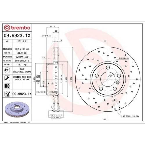 Disque frein brembo - disque,