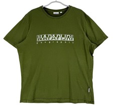 T-Shirt Vert Napapijri Pour Homme À Col Rond À Manches Courtes Taille XL