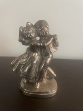 Rare Figurine jeunes Alsaciens dansant Aluminium cachet fondeur April Début XX