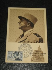 CARTE MAXIMUM TIMBRE KERMESSE AUX ÉTOILES MARÉCHAL DE LATTRE N° 982 PARIS 1954