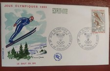 ENVELOPPE PREMIER JOUR TIMBRE JEUX OLYMPIQUES GRENOBLE FDC 1968 N°1543